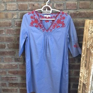 Madewell flower embroidery smock dress